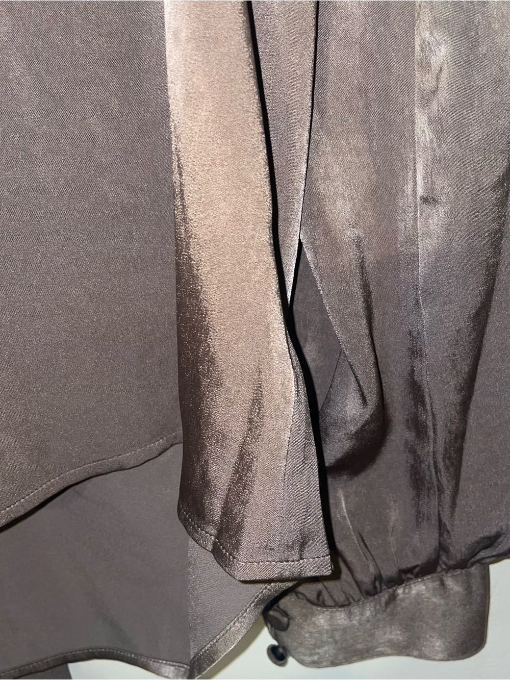 Express 💮 portofino satin button tie shirt large nwt new - Picture 3 of 6